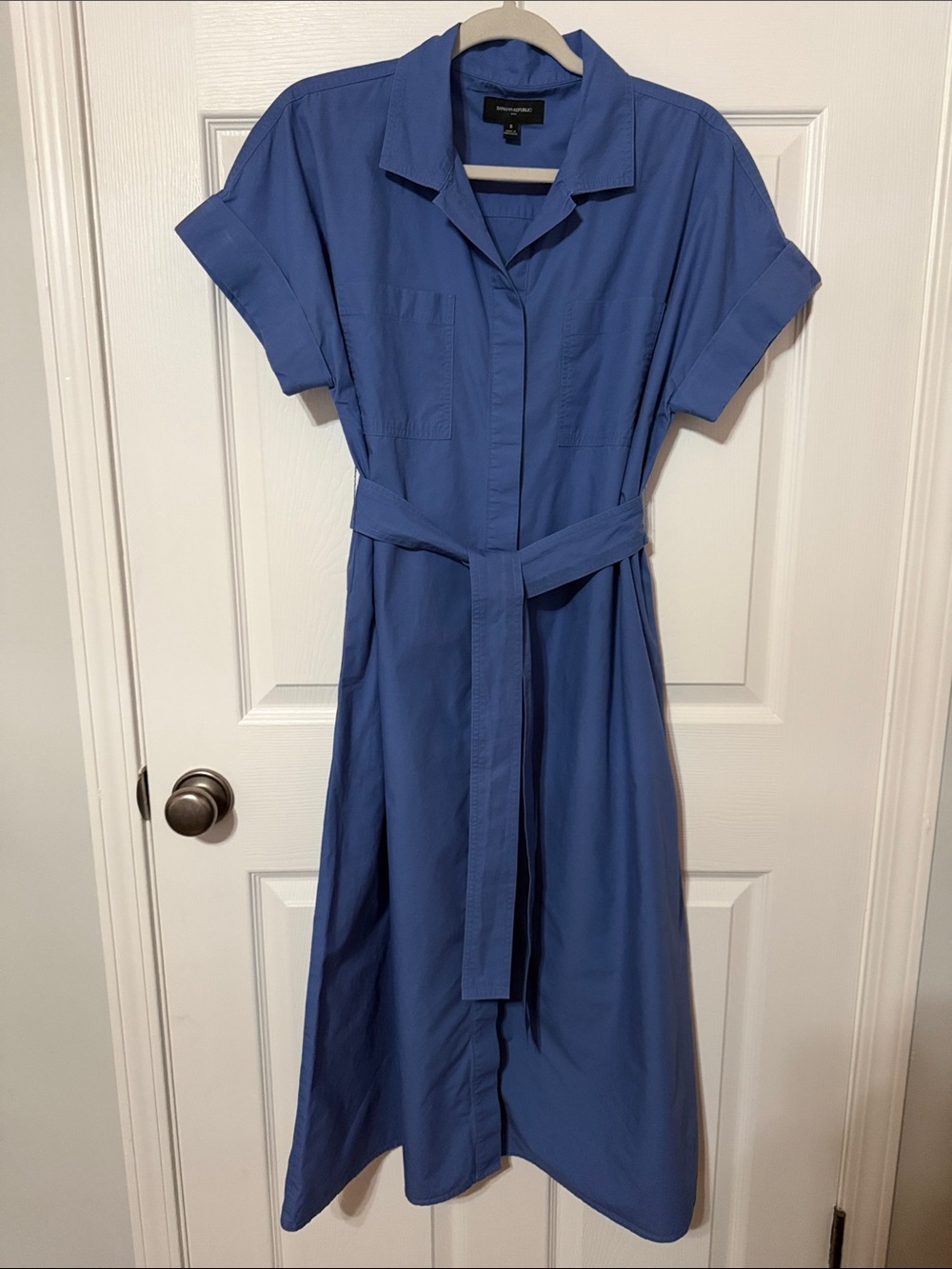 Banana Republic Periwinkle Blue Shirt Dress with Tie Belt